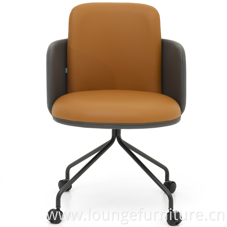 Hot Sales Household Furniture High Sofa Chair With Wheel Move Computer Leather Lounge Chair